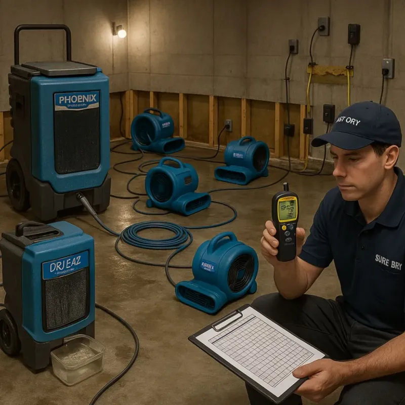 Structural Drying and Dehumidification process in Douglasville, GA